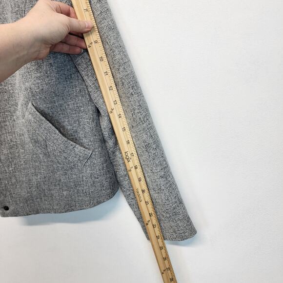 Halogen Full Zip Crosshatch Jacket Size M Gray Long Sleeve Minimalist Classic - Picture 9 of 14